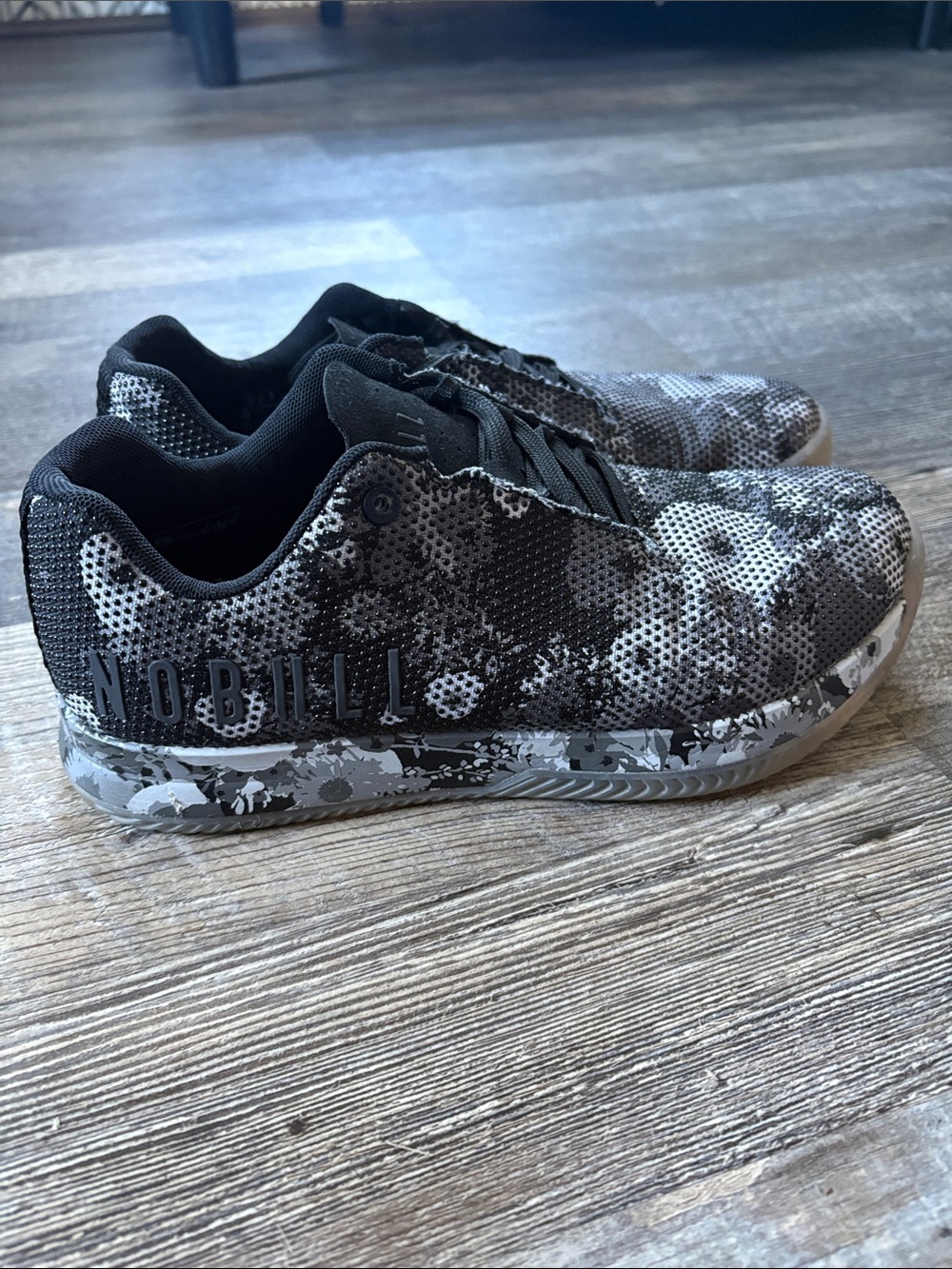 NOBULL Black and White Knit Training Shoes - Picture 5 of 11